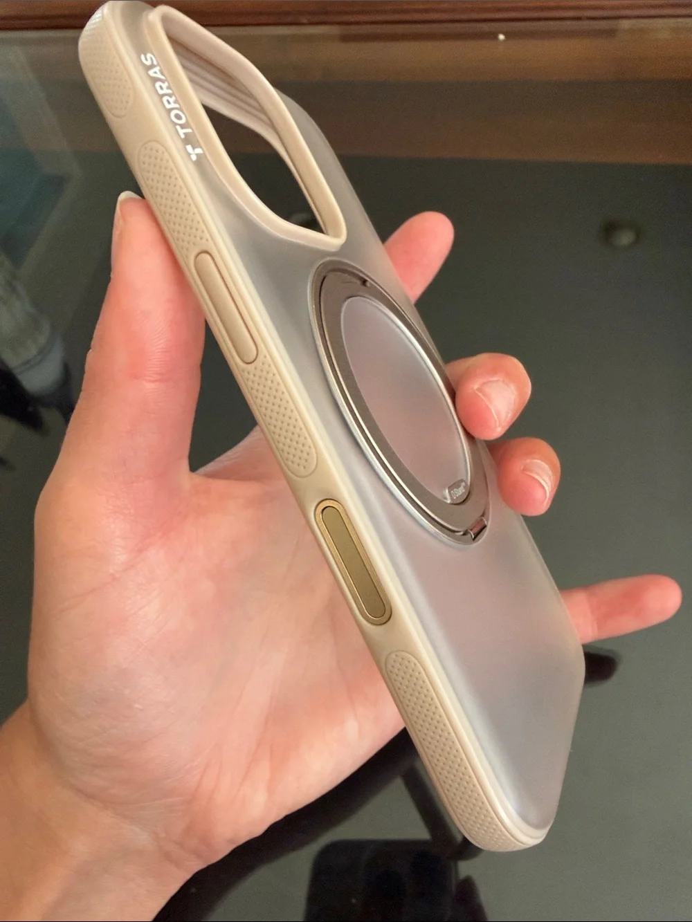 Torres Clear MagSafe-Compatible iPhone Case with Rose Gold Ring